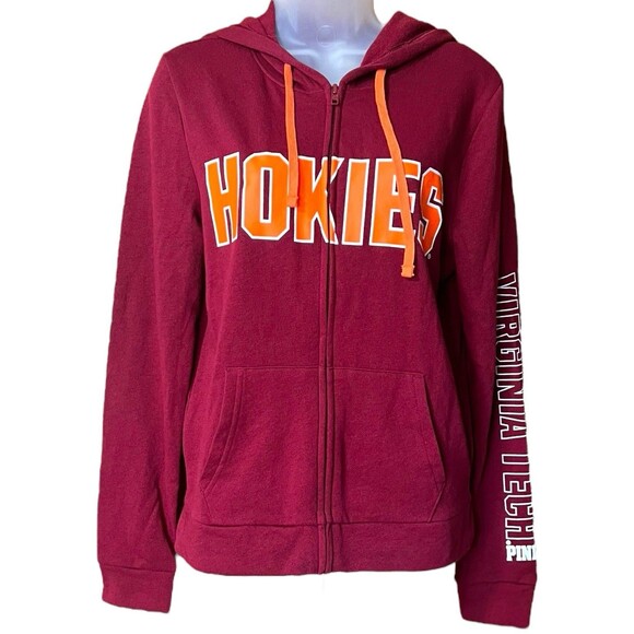 NWT Victoria's Secret PINK Collegiate Virginia Tech Hokies Full Zip Hoodie Sz S - Picture 1 of 9
